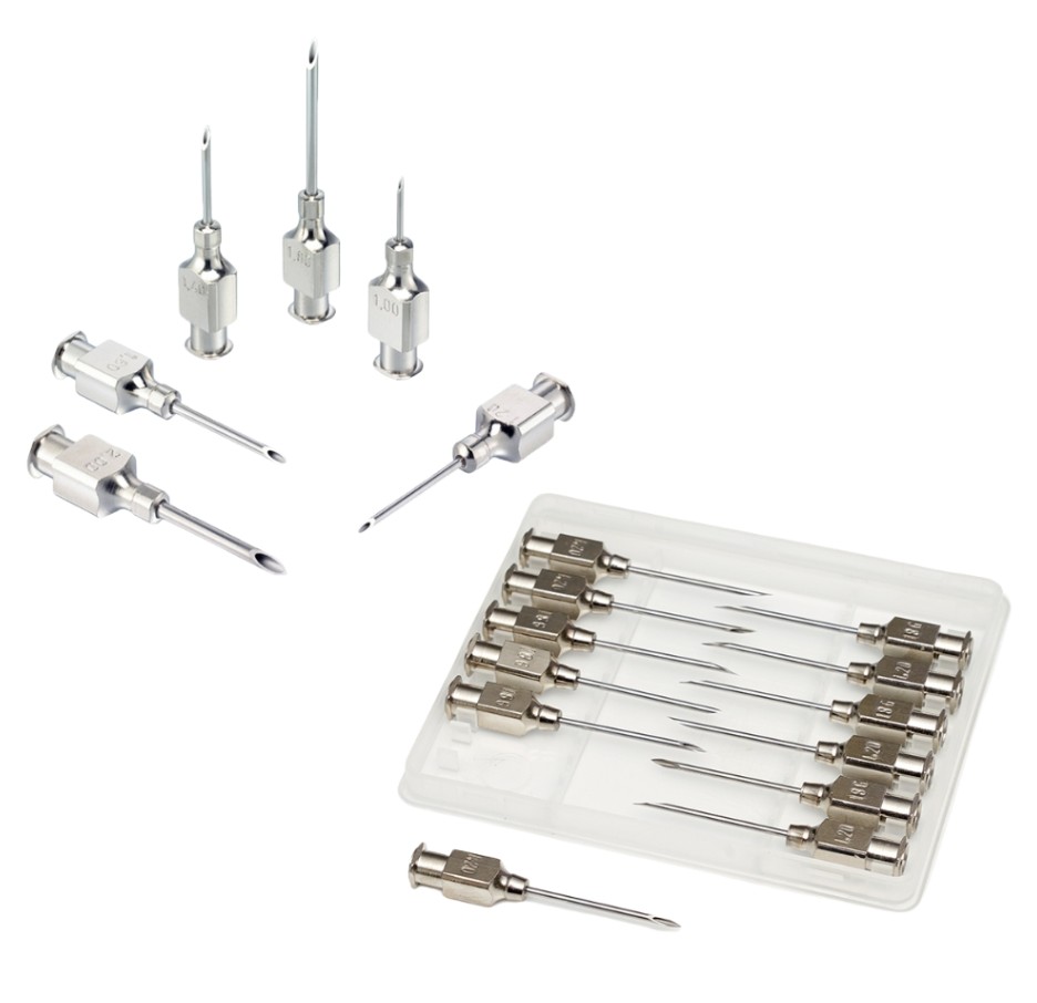 These highest-quality stainless steel Luer Lock needles are designed for durability and reliable performance, and each pack includes a pin cleaner for clearing blocked needles. Every packet and size is individually barcoded for easy identification and traceability, and the product is supplied in a convenient pack of 12.