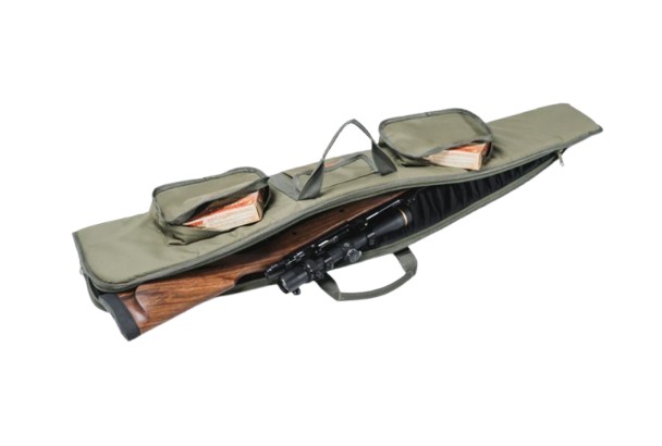 Designed with an oversized profile to comfortably fit larger optics, this bag also includes three accessory pockets, delivering excellent value at an affordable price. It features enhanced high-density foam padding to provide reliable protection for your rifle. Constructed from durable 600 x 300 denier PVC-coated polyester fabric and fitted with robust YKK� zippers, it is built for long-lasting use. The bag is suitable for scoped hunting or long-range rifles and is available in standard sizes of 48�, 50�, and 52�, with the added convenience of a cleaning rod holder.
