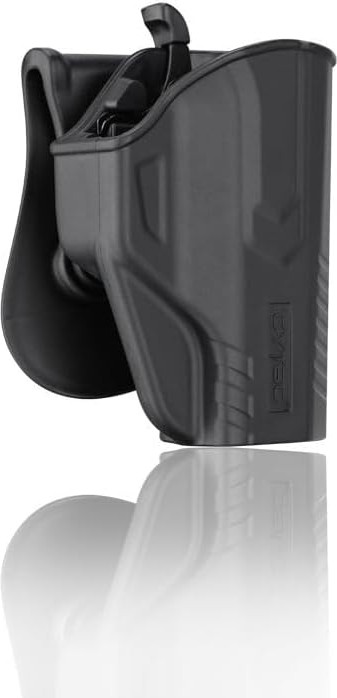 Cytac T-ThumbSmart Holster uses thumb release system / which is known as 'the safest way to re-holster.' It's the perfect choice if you are a new shooter or new recruit.