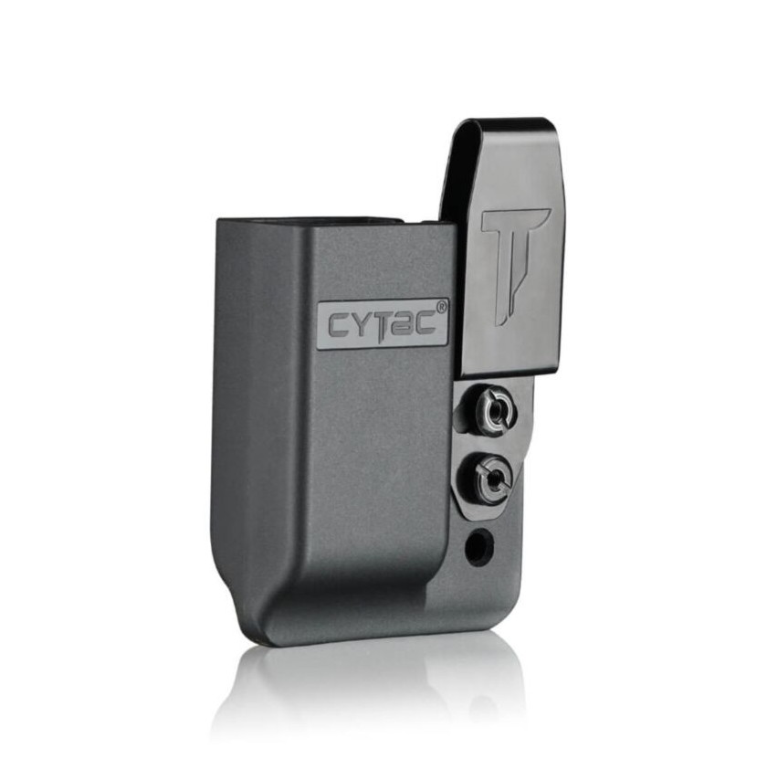 This magazine pouch is designed to fit Glock 19, 26, and 27 magazines and offers versatile, user-friendly adjustability for both comfort and performance. It features an ambidextrous clip for use by both left- and right-handed users, along with an adjustable carry cant ranging from 0 to 15� for optimized positioning. The retention system is also adjustable within a range of 21�25 mm, allowing for a secure yet accessible fit, while the ride height can be customized to suit individual preference. Its shorter pouch body supports faster draw speed and improved concealment, making it ideal for discreet carry. Additionally, the smooth edges and refined interior design help prevent scratching, ensuring a quiet, efficient, and reliable draw every time.