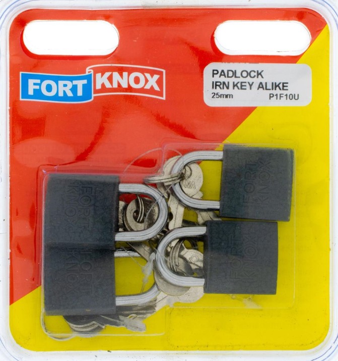 Iron padlock key alike 25mm.