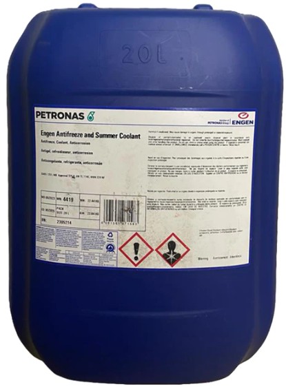 Engen Antifreeze & Summer Coolant is a superior quality concentrated antifreeze and cooling system Conditioner which exceeds most OEM requirements. It is ethylene glycol based and incorporates powerful additive technology to ensure year-round protection against freezing and corrosion. Its hybrid corrosion inhibitor package is based on organic acids and silicates.