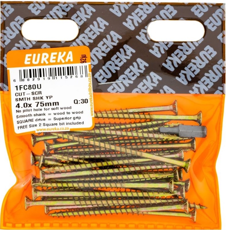 The Cut-Screw Smooth Shank is ideal for joining wood to wood (hard and soft).