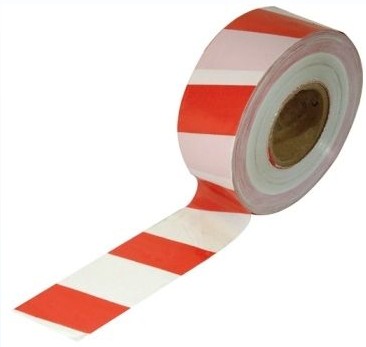 Red & white diagonal strips for sealing off areas.