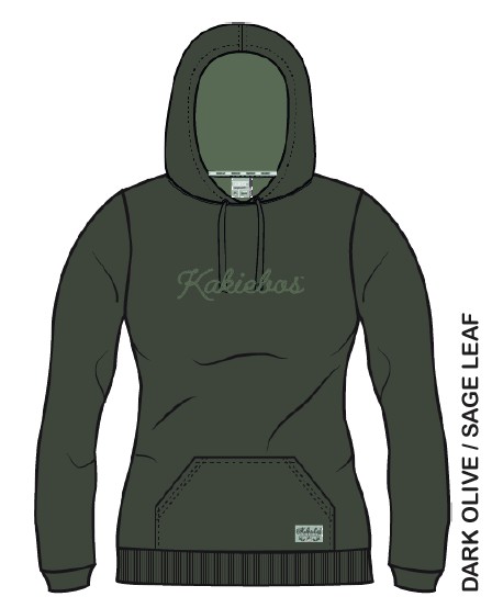 Hooded Pullover Fleece Ladies Classic Fit Dark Olive Kakiebos
