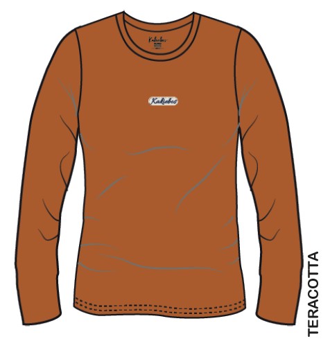 Crew Neck Fleece Ladies Tailored Fit Terracotta Kakiebos