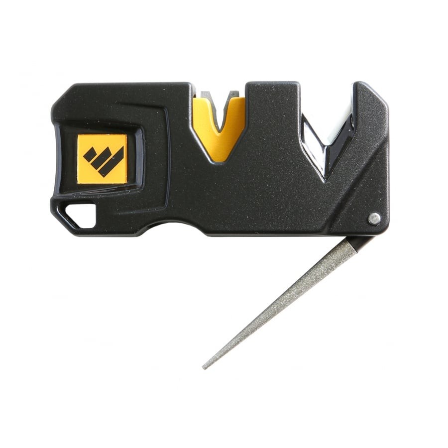 Restore and refine edges quickly, even serrations, with the compact Work Sharp� Pivot Plus�, the versatile sharpener for your kit or glove box.
