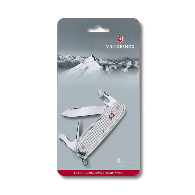 Discover the Victorinox Pioneer Alox Silver � your new go-anywhere, do-anything companion. Crafted in the Swiss tradition of precision and durability, this 93 mm marvel slips effortlessly into your pocket, ready to tackle everyday tasks and unexpected adventures. Whether you�re opening a stubborn package, tightening a loose screw, or carving a hiking trail, the Pioneer Alox delivers with unwavering reliability and style.