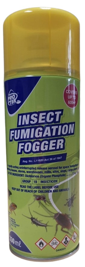 A rapidly acting, uninterrupted-release aerosol for space fumigation of dwelling houses, stores, warehouses, mills, silos, ships, cargo planes, etc.