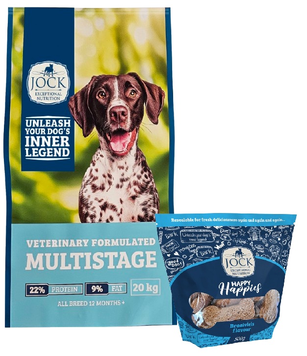 Suitable for adult and active dogs, Jock Multistage is formulated to get active dogs' tails wagging. Using only the Best, carefully selected ingredients, it provides a complete balanced nutritional diet, specifically geared towards the daily health of dogs with a zest for life.