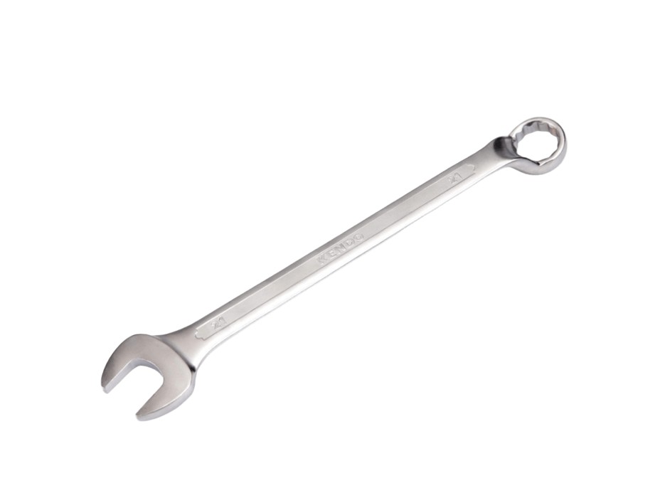 This tool is crafted from high-quality forged Chrome Vanadium (Cr-V) steel and features a 15� offset in line with DIN standards for precise and effective use. The satin chrome plating protects against corrosion, ensuring durability and long-lasting performance.