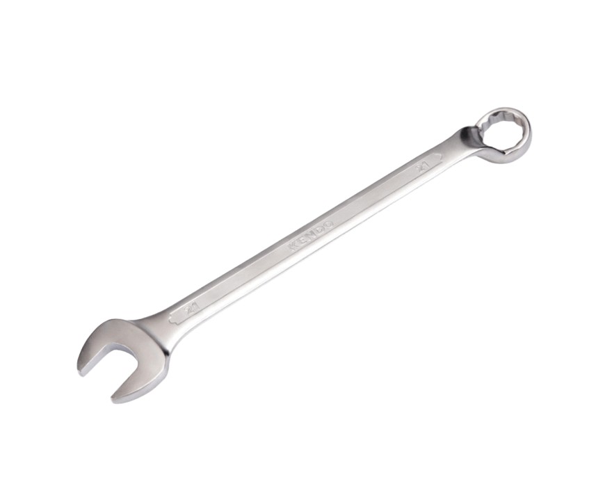 This tool is crafted from high-quality forged Chrome Vanadium (Cr-V) steel and features a 15� offset in line with DIN standards for precise and effective use. The satin chrome plating protects against corrosion, ensuring durability and long-lasting performance.