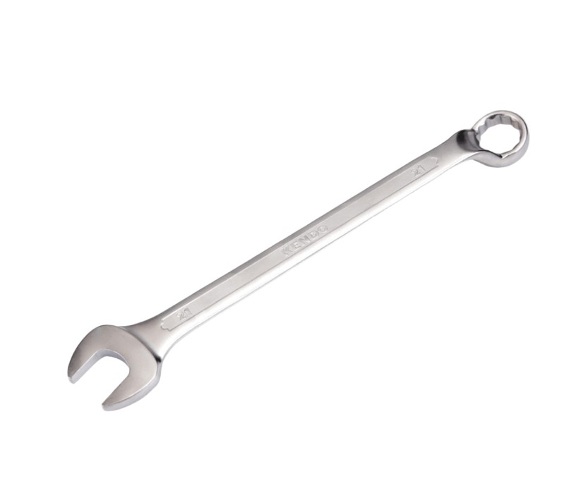 This tool is crafted from high-quality forged Chrome Vanadium (Cr-V) steel and features a 15� offset in line with DIN standards for precise and effective use. The satin chrome plating protects against corrosion, ensuring durability and long-lasting performance.