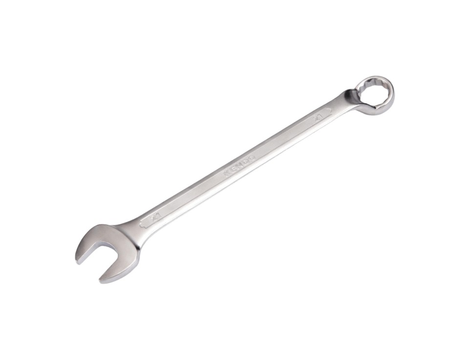 This tool is crafted from high-quality forged Chrome Vanadium (Cr-V) steel and features a 15� offset in line with DIN standards for precise and effective use. The satin chrome plating protects against corrosion, ensuring durability and long-lasting performance.