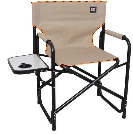 Ideal for camping, picnics, and outdoor events, this sturdy chair features a steel frame and 600D polyester fabric, supporting up to 150kg. It has padded armrests, a built-in side table with cup holder, and folds compactly for easy storage