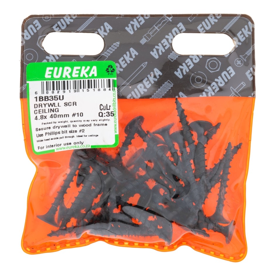 Drywall screw with larger head. Larger head reduces chance for pulling through the board. For use on wood substrate.