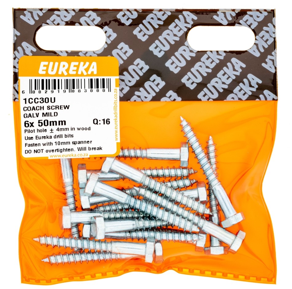 Coach screws, also known as lag screws, are heavy-duty fasteners designed for securing large, heavy objects to wood or masonry.They feature a hexagonal head for easy turning with a wrench or socket, and a thick, coarse threaded shank for strong holding power.Made from high-quality steel and galvanized for corrosion resistance, coach screws are ideal for outdoor applications such as fastening timber beams, posts, and heavy-duty hardware.