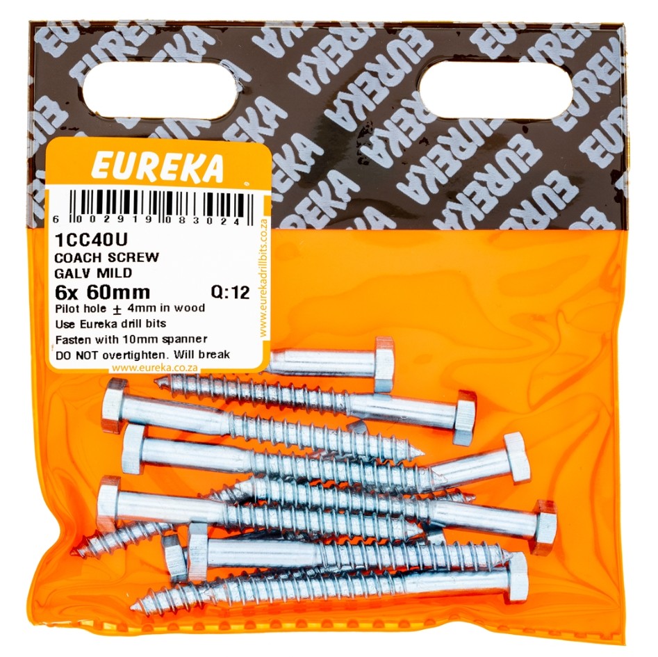 Coach screws, also known as lag screws, are heavy-duty fasteners designed for securing large, heavy objects to wood or masonry.They feature a hexagonal head for easy turning with a wrench or socket, and a thick, coarse threaded shank for strong holding power.Made from high-quality steel and galvanized for corrosion resistance, coach screws are ideal for outdoor applications such as fastening timber beams, posts, and heavy-duty hardware.