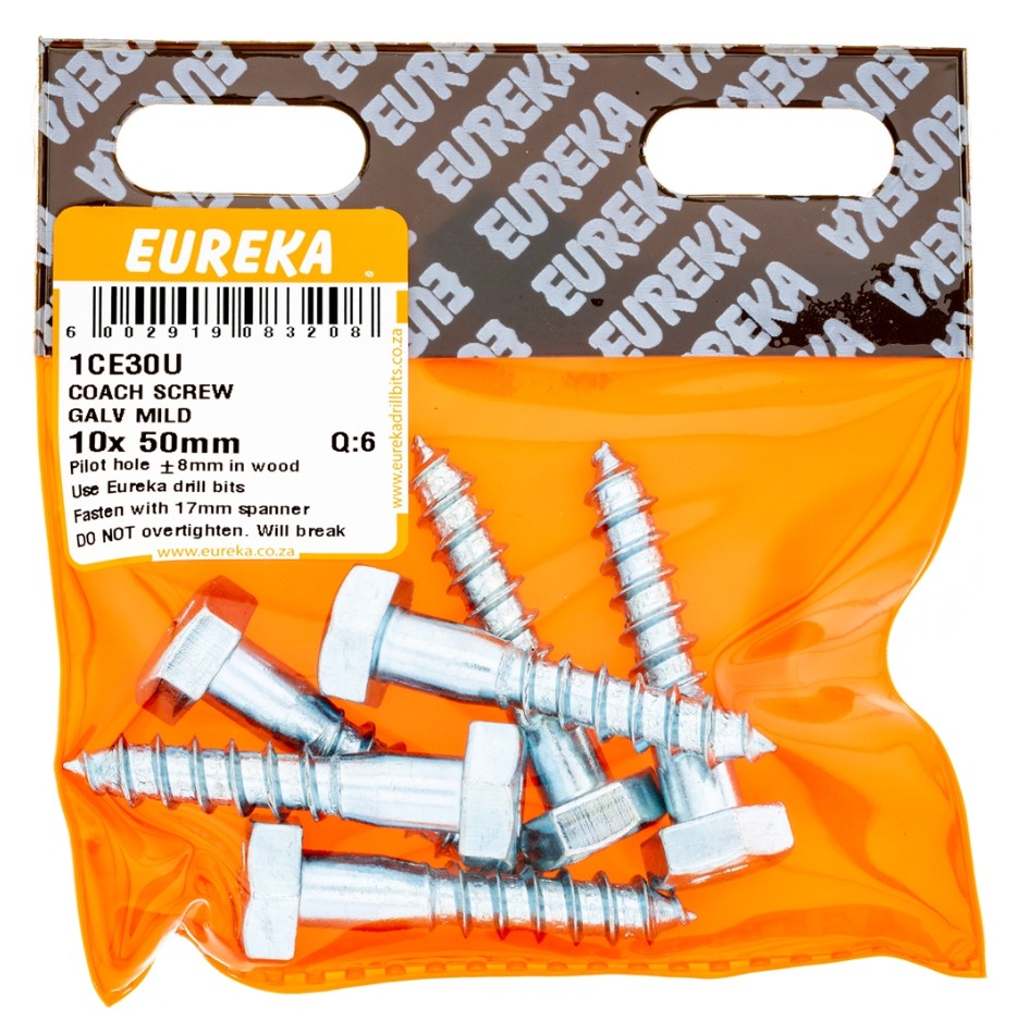 Coach screws, also known as lag screws, are heavy-duty fasteners designed for securing large, heavy objects to wood or masonry.They feature a hexagonal head for easy turning with a wrench or socket, and a thick, coarse threaded shank for strong holding power.Made from high-quality steel and galvanized for corrosion resistance, coach screws are ideal for outdoor applications such as fastening timber beams, posts, and heavy-duty hardware.