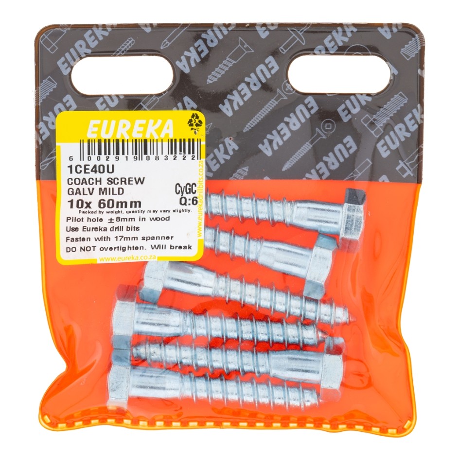 Coach screws, also known as lag screws, are heavy-duty fasteners designed for securing large, heavy objects to wood or masonry.They feature a hexagonal head for easy turning with a wrench or socket, and a thick, coarse threaded shank for strong holding power.Made from high-quality steel and galvanized for corrosion resistance, coach screws are ideal for outdoor applications such as fastening timber beams, posts, and heavy-duty hardware.