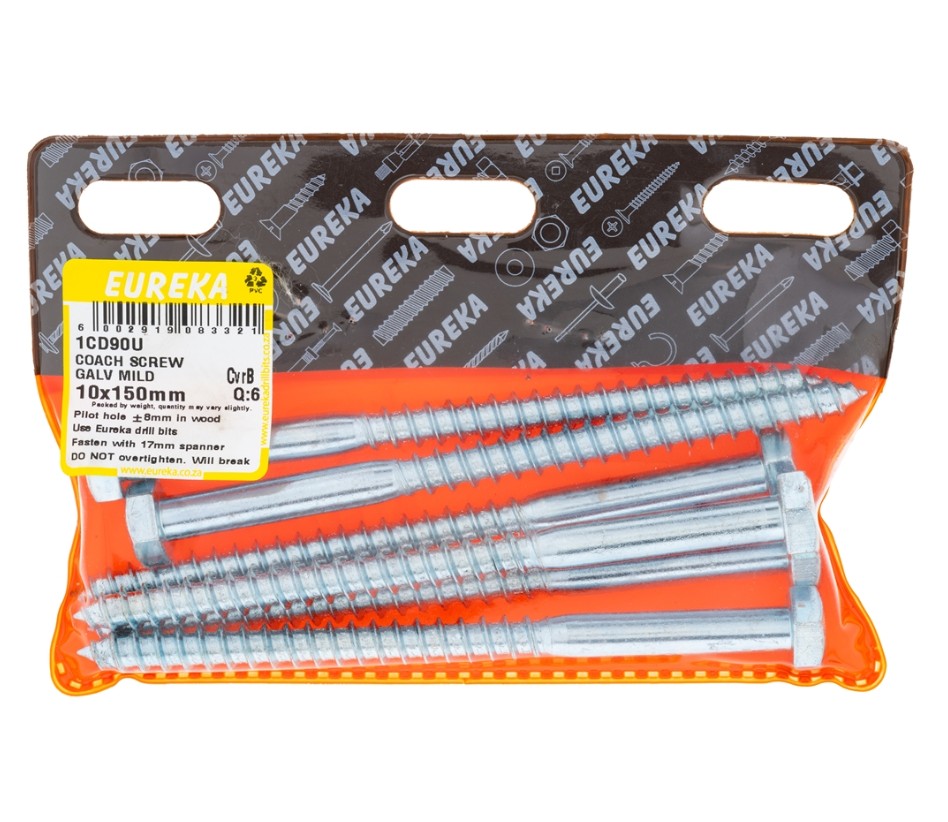 Coach screws, also known as lag screws, are heavy-duty fasteners designed for securing large, heavy objects to wood or masonry.They feature a hexagonal head for easy turning with a wrench or socket, and a thick, coarse threaded shank for strong holding power.Made from high-quality steel and galvanized for corrosion resistance, coach screws are ideal for outdoor applications such as fastening timber beams, posts, and heavy-duty hardware.