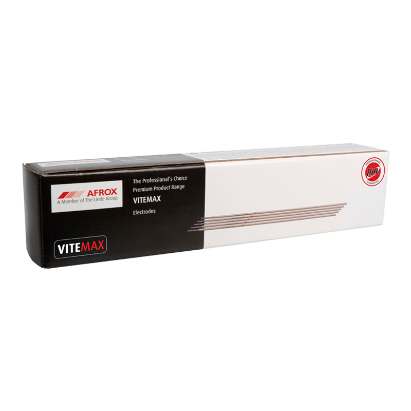 Vitemax Is A Premium Quality Rutile Electrode For Welding In All Positions Including Vertical Downwards; The Electrode Has A Smooth; Quiet Arc Action; Low Spatter Loss With Good Striking And Restrike Characteristics And Excellent Slag Detachability; In Mos
