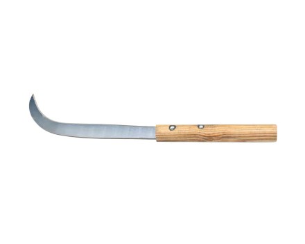 The Okapi banana knife is used to cut bunches of bananas from the banana tree. The Okapi brand is well-known for delivering good quality agricultural knives.