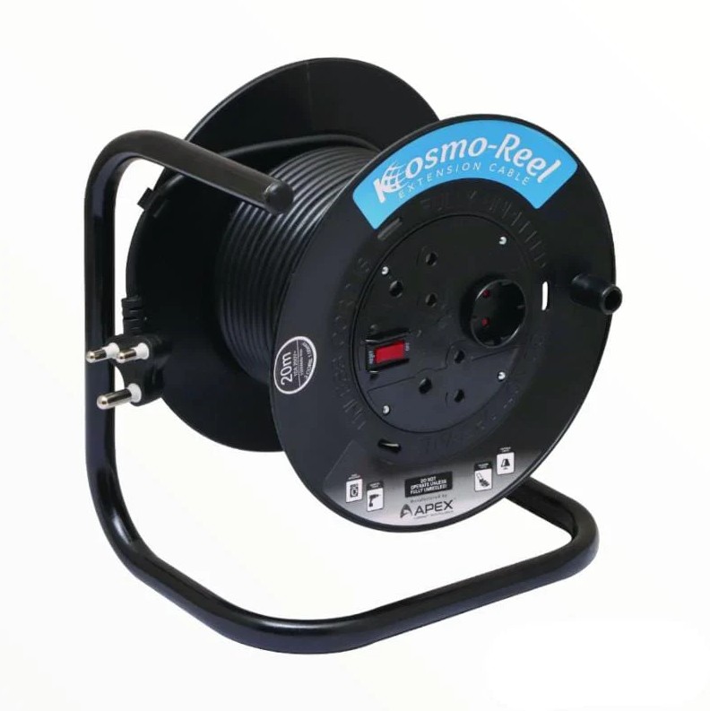 Introducing the KOSMO-REEL Extension Plastic Reel 2 x 10A (20m x 1.0mm), a product born from our dedication to manufacturing excellence and trusted for its superior quality, dependability, and durability. Designed to meet your electrical needs with maximum reliability, this reel features two standard 250V 3-pin earthed sockets for safe and secure power distribution. It also includes double standard 220V 3-pin South African sockets with switches, providing added convenience and versatility. To keep your workspace tidy, the reel comes with an integrated cable retaining clip that prevents tangles and clutter. Built with a powder-coated frame and a durable plastic reel, the KOSMO-REEL is engineered to withstand wear and tear, ensuring long-lasting performance even in demanding environments. Double insulated for enhanced safety, it delivers consistent and secure power every time. With the plug moulded onto the cable, installation is quick and hassle-free, allowing you to start work immediately. Ideal for normal duty applications, the KOSMO-REEL is perfect for both professionals and DIY enthusiasts, offering reliable performance and peace of mind. Choose KOSMO-REEL for your electrical needs and experience the difference in quality and reliability.