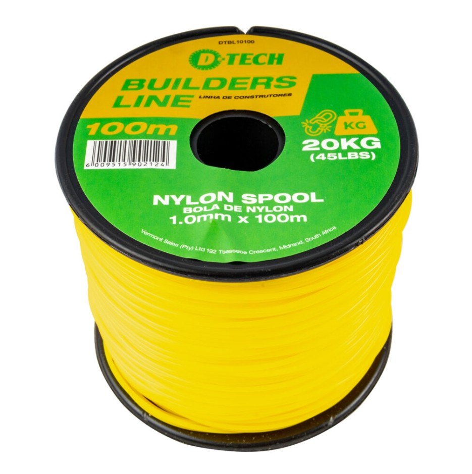 Nylon builders lines are ideal for brick laying and are sometimes referred to as brick line or chalk line, and they are used by skilled tradespeople to accurately mark out level surfaces.