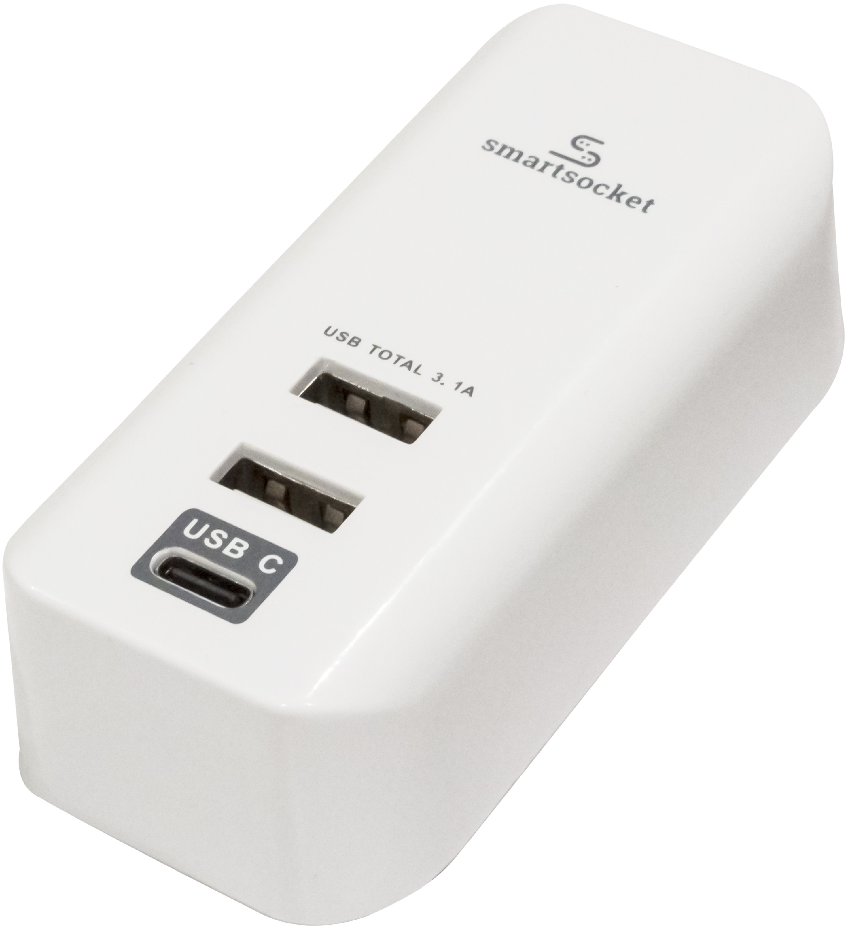 Compact Desktop Design, Advanced USB Technology, 1 x USB Port Including Type-C, 3.1 Amp Total USB Output, Non - Slip Rubber Pads, USB: 2 X USB -A Port, 1 X USB Type-C Port, USB Output: Total 3.1 Amp / 5 Volt, Cable: 1m (0.75mm�).