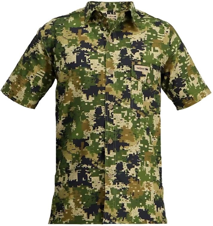 The short sleeve men�s shirt with a pixelate design.