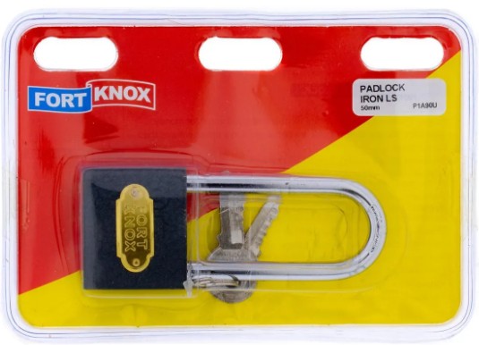 Iron padlock mainly for indoor use.