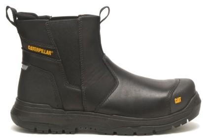 Men's boot constructed from full grain leather, featuring recycled linings and sock lining with pro-biotic odor control, foam cushioning, a durable slip-resistant rubber outsole, and steel toe protection.