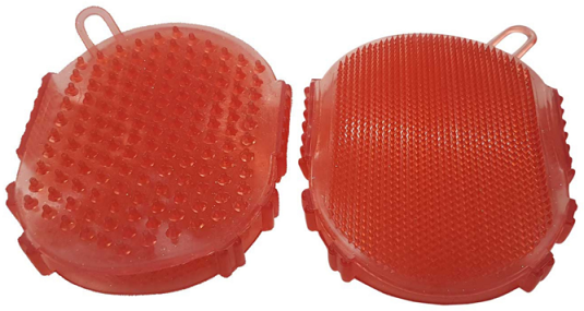 Double sided curry comb mitt that fits easily over your hand. Double sided, with different sized nodules on each side. Leaves the coat clean and healthy. Perfect for horses, dogs and cats. Can be used for wet and dry grooming.