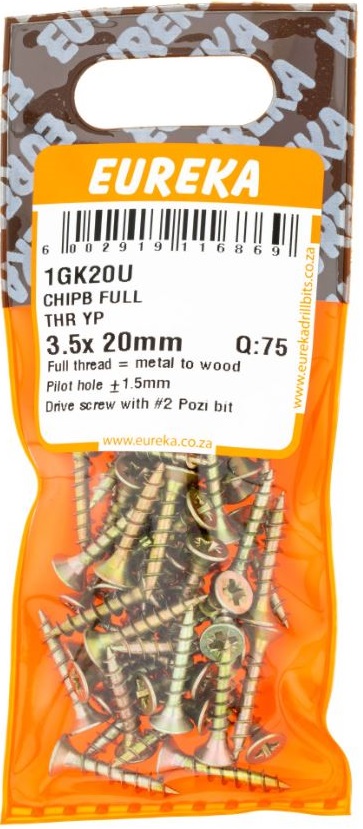 Perfect for doing general DIY work with chipboard and other softer types of woods. Require pilot holes, drilled 2mm smaller than the size of screw used. A Pozi screwdriver bit is required to drive the screws home.