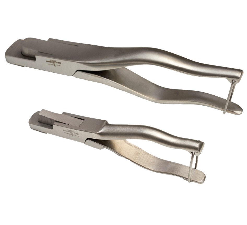 Practical tool used for livestock identification by creating notches in the ears of animals.