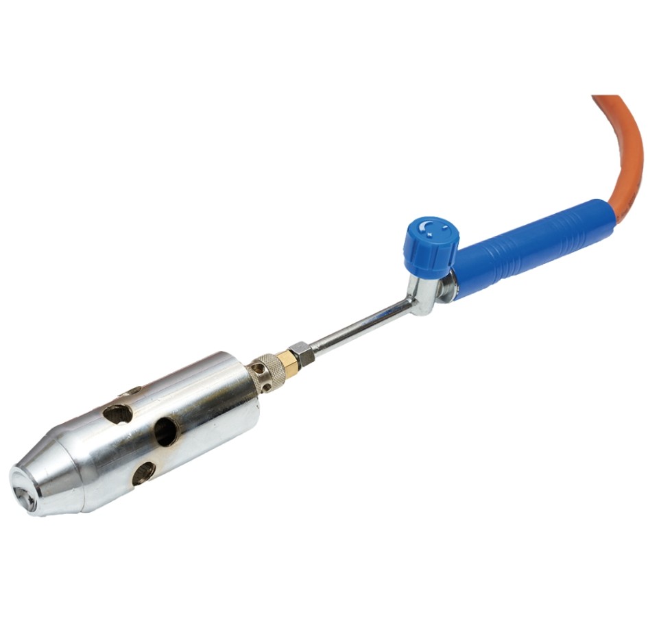 The Cadac Gas Debudder is a gas-powered tool used for the efficient and safe dehorning of calves, providing a reliable method for removing horn buds in young livestock.
