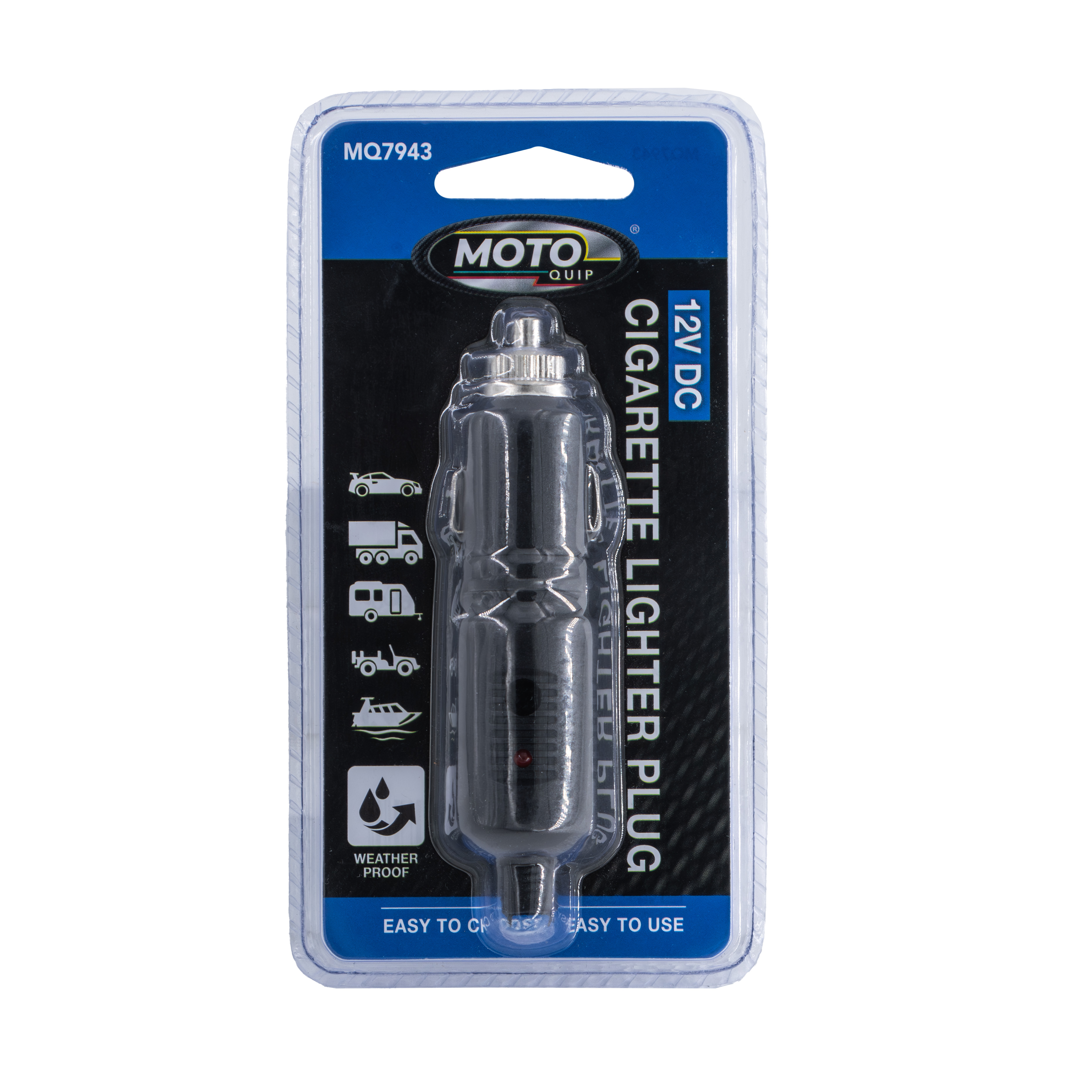 This waterproof 12V cigarette lighter plug accessory is specifically rated for robust performance and marine use.