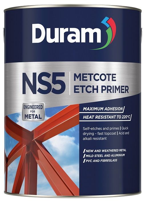 A high adhesion primer for new and weathered mild steel, stainless steel, aluminium, PVC, fibreglass, Chromadek, ZincAlume and AluZinc. Maximum adhesion to a wide variety of substrates. Promotes smooth topcoat - excellent topcoat adhesion. Quick drying - fast topcoat. Heat resistant to 220�C. Acid and alkali resistant. Self-etches and primes new and weathered metal, mild steel, aluminium, PVC and fibreglass for maximum adhesion.