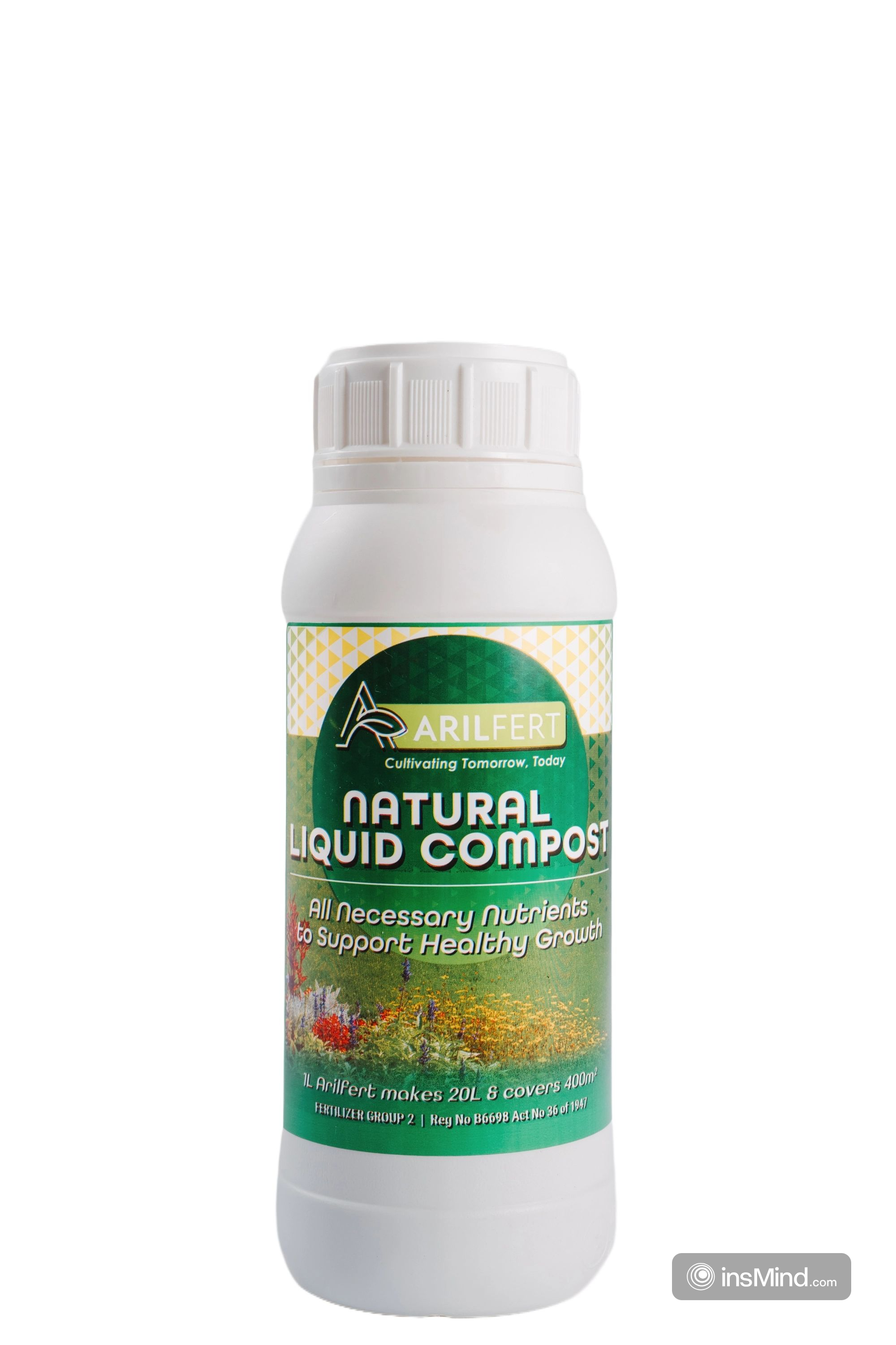 ArilFert Natural Liquid Compost is a Group B, fermentation-derived soil amendment formulated from high-quality organic materials. By embracing naturally occurring nutrients, humic and fulvic substances, ArilFert nurtures soil quality and offers a convenient solution for everyone. From small-scale home gardeners looking to enhance houseplants and flowerbeds, to commercial growers seeking an organic-based nutrient program for larger agricultural operations. ArilFert is safe and non-toxic for pets, livestock, and other animals. Key Nutrients & Composition: Macro Nutrients (g/kg)N-5.6 , P-0.2 , K-2.7, S-0.9, Ca-0.6 ,Mg-0.7 Micro-Nutrients (mg/kg): Zn-11.87 , Cu-4.43 , Fe-60.39 , B-3.74 , Mn-13.11 Suggested Application: -Root-Zone Drench (1:20 dilution) Apply around the base of plants, whether potted or in the field, for deeper, more immediate soil penetration. -Foliar Spray (1:40 dilution) This benefits garden flowers, shrubs, and field crops needing added micronutrient support.