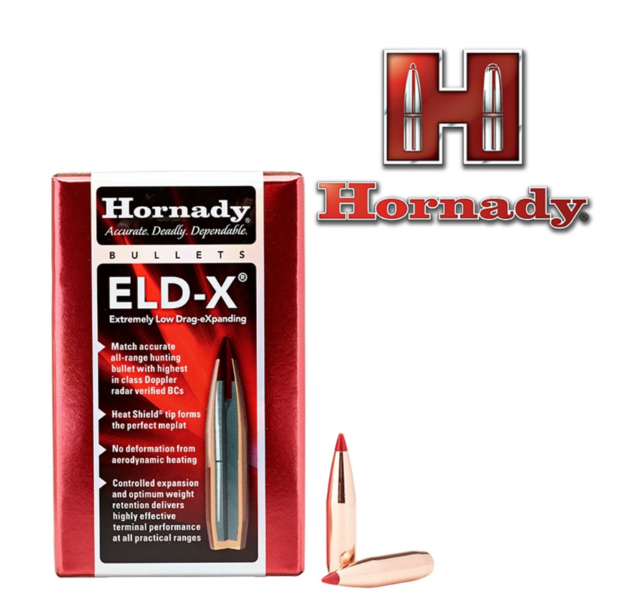 The ELD-X��(Extremely Low Drag - eXpanding) bullet is a technologically advanced, match accurate, ALL-RANGE hunting bullet featuring highest-in-class ballistic coefficients and consistent, controlled expansion at ALL practical hunting distances.