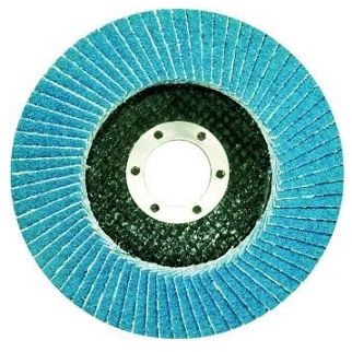Flap Discs are made of Alumina Zirconia coated flaps fastened to a glass fibre backing.
