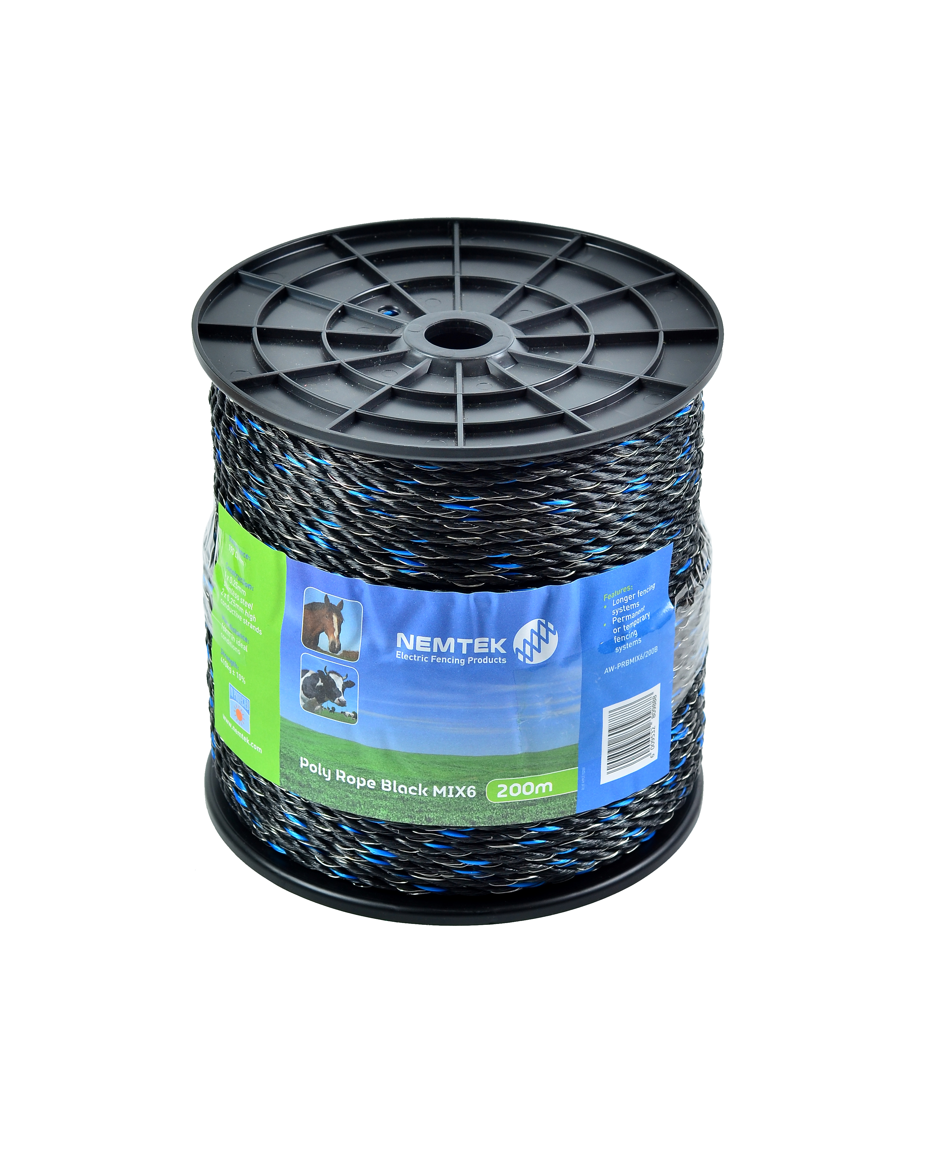 Poly Rope Black Mix6x200m Nemtek