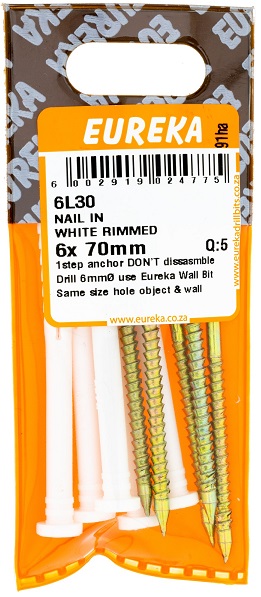 Wall Plug & Nail Eureka 6x70mm 6L30 Q5