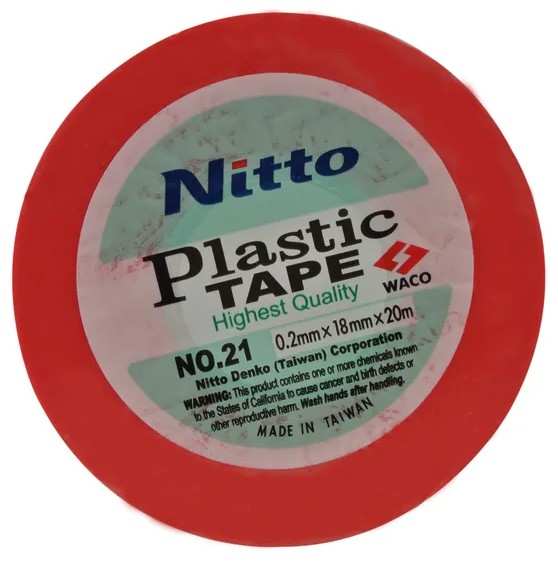 Upgrade your insulation supplies with the vibrant red NITTO Insulation Tape. This high-quality tape is designed to meet all your insulation needs, offering durability and long-lasting performance. Its bright red color makes it ideal for clear identification and color coding in electrical work, while the premium material ensures reliable protection and consistent results.