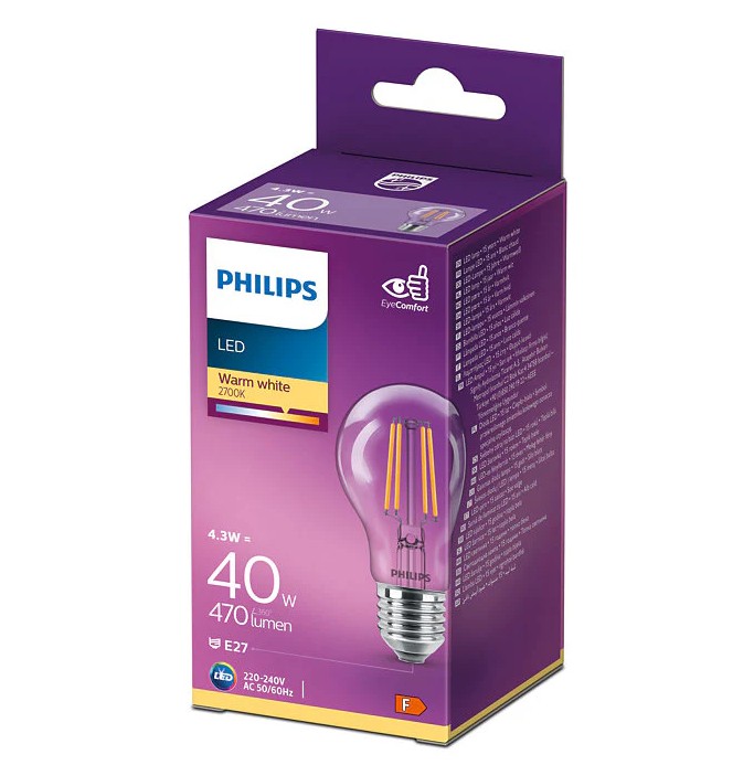 The Philips LED CLA ST64 Filament ND is a 40W equivalent LED bulb with an E27 base, delivering 470 lumens of warm white light at 2700K. With a stylish ST64 vintage shape and filament-style LED design, it provides an energy-efficient alternative to traditional incandescent bulbs while creating a warm, decorative glow. The product is identified by the code 929001190402.