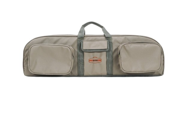 This compact bag was designed for takedown shotguns or rifles. The main compartment is split into two, separating the buttstock and the barrel with a reinforced high-density divider. Padded flaps keeps the content secure and in place. It also has two additional external ammo / accessory pockets.