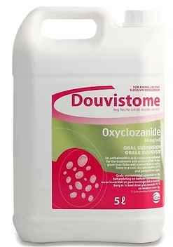An anthelmintic oral suspension indicated for the treatment and control of liver fluke, giant liver fluke and conical fluke in cattle.