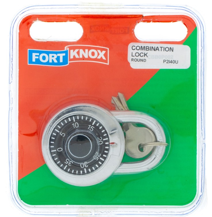 Round Combination padlock used for lockers.