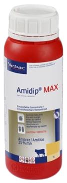 Emulsifiable concentrate that controls ticks, kills lice and mange mites on cattle.